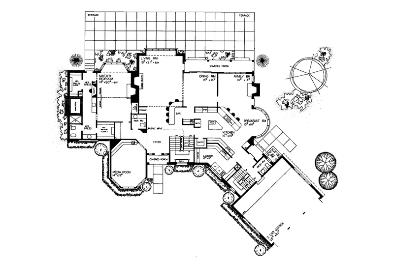 Dream House Plan - Floor Plan - Main Floor for Tudor House Plan #72-829 - 5 bed, 5 bath