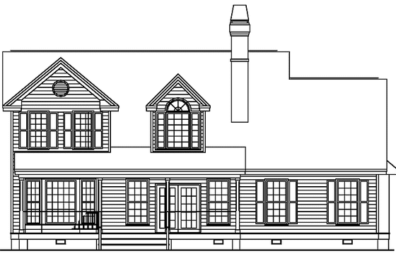 Exterior - Rear Elevation for Country House Plan #929-146 - 3 bed, 2.5 bath