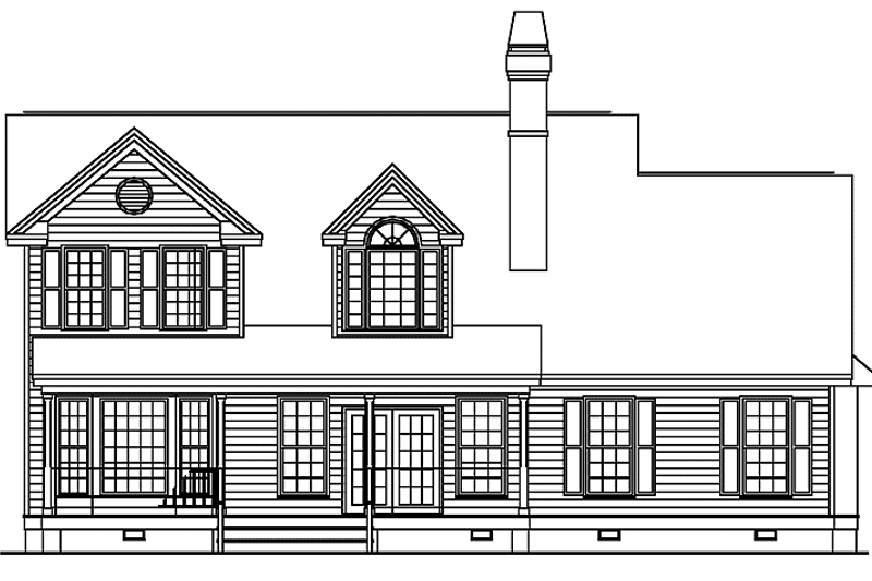 Home Plan - Exterior - Rear Elevation for Country House Plan #929-146 - 3 bed, 2.5 bath