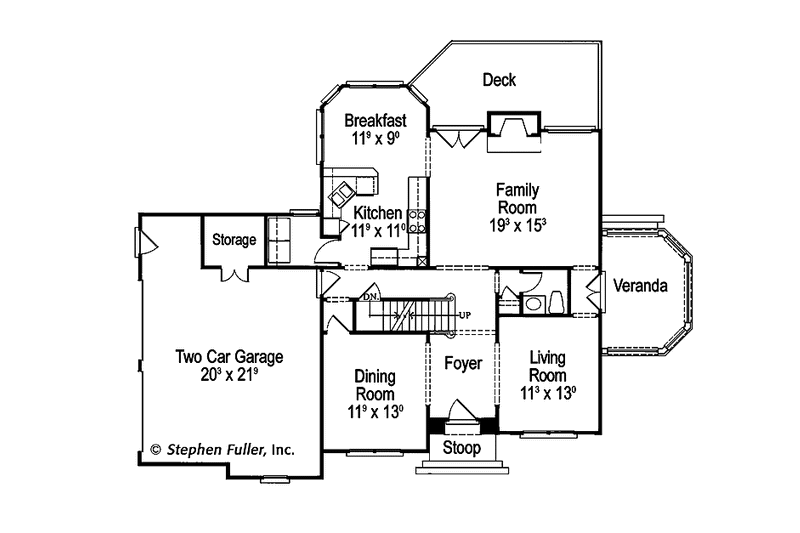 House Blueprint - Floor Plan - Main Floor for Traditional House Plan #429-103 - 4 bed, 3.5 bath