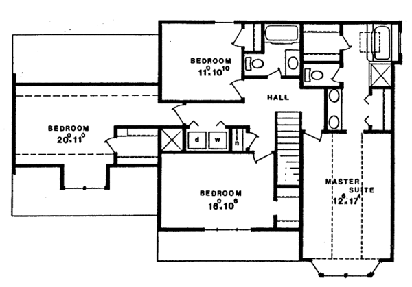 Dream House Plan - Traditional Floor Plan - Upper Floor Plan #405-272