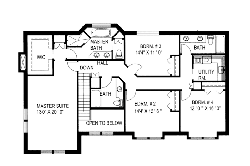 Dream House Plan - Floor Plan - Upper Floor for Country House Plan #117-835 - 5 bed, 5.5 bath