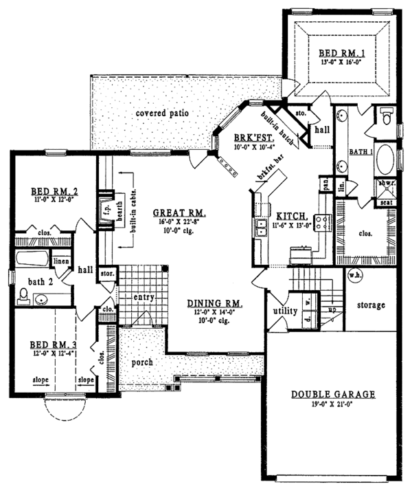 Architectural House Design - Country Floor Plan - Main Floor Plan #42-503