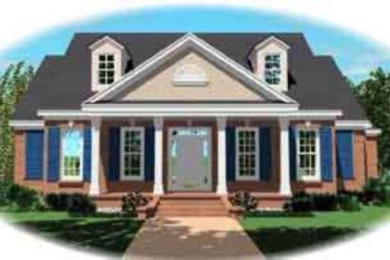 Exterior - Front Elevation for Colonial House Plan #81-610 - 3 bed, 2.5 bath