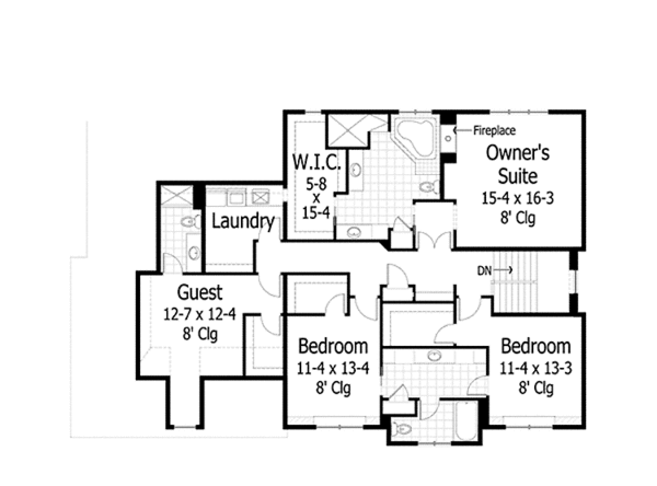 House Design - Country Floor Plan - Upper Floor Plan #51-1122