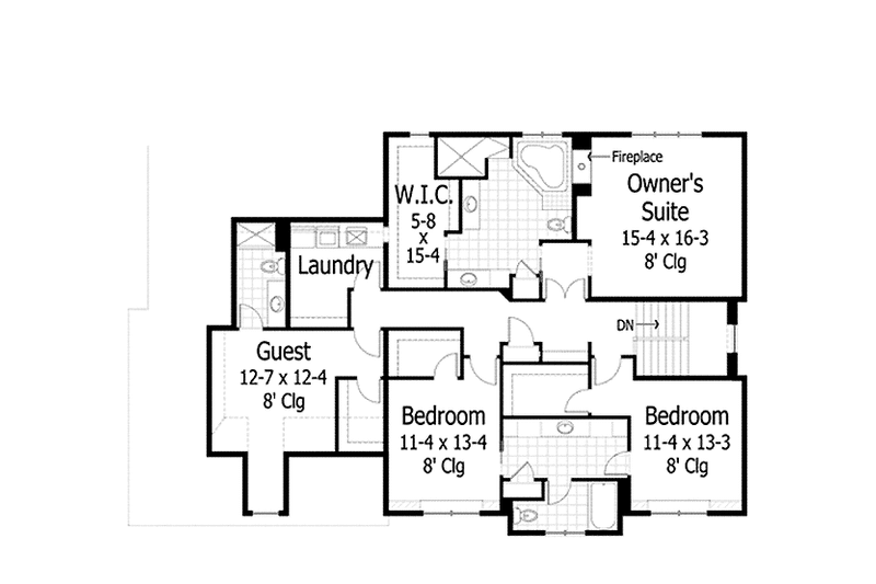 Home Plan - Floor Plan - Upper Floor for Country House Plan #51-1122 - 4 bed, 3.5 bath