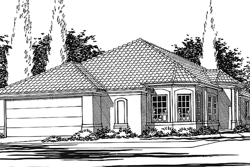House Design - Mediterranean Exterior - Front Elevation Plan #472-73