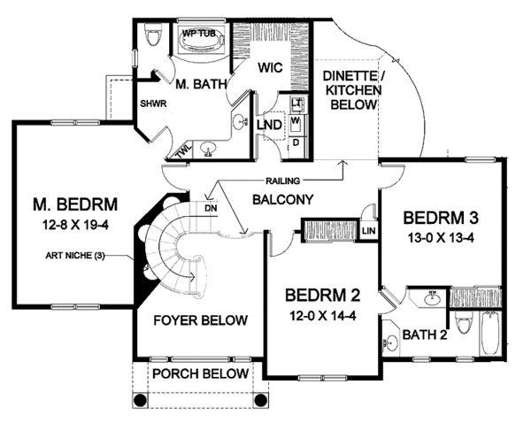 Dream House Plan - Traditional Floor Plan - Upper Floor Plan #328-361