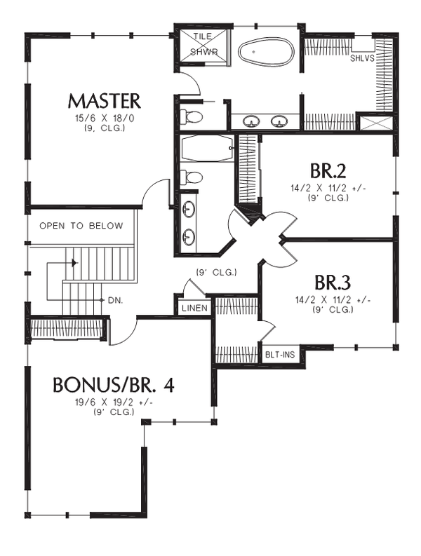 Dream House Plan - Contemporary Floor Plan - Upper Floor Plan #48-705