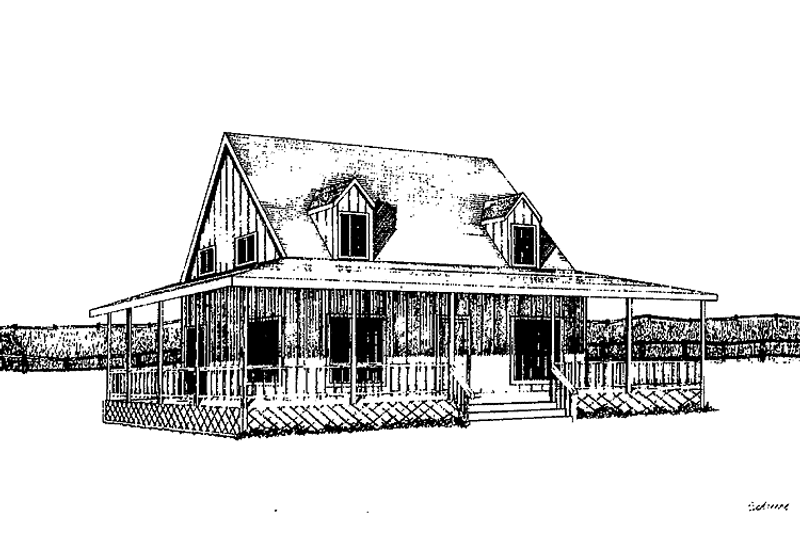 Home Plan - Exterior - Front Elevation 3 for Country House Plan #60-890 - 3 bed, 2.5 bath