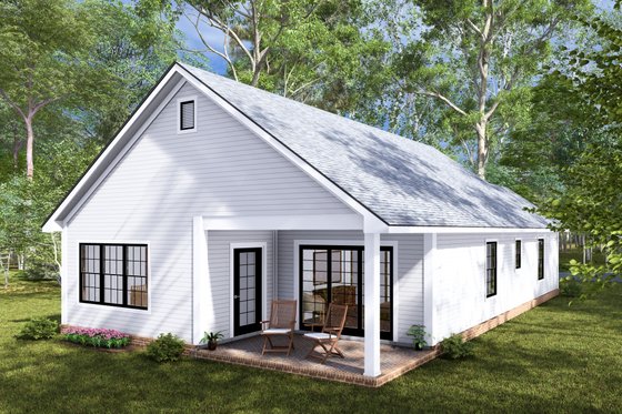 Exterior - Rear Elevation for Cottage House Plan #513-2264 - 2 bed, 2 bath