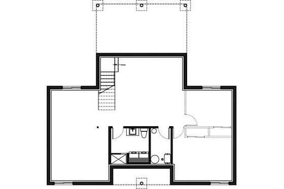 Floor Plan - Lower Floor for Modern House Plan #23-2747 - 2 bed, 1 bath