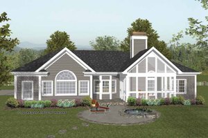 Exterior - Rear Elevation for Craftsman House Plan #56-689 - 4 bed, 2.5 bath
