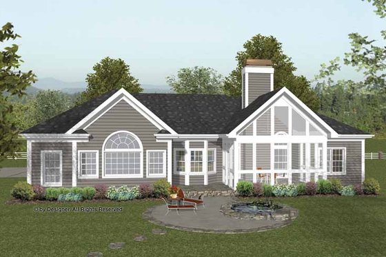 Exterior - Rear Elevation for Craftsman House Plan #56-689 - 4 bed, 2.5 bath