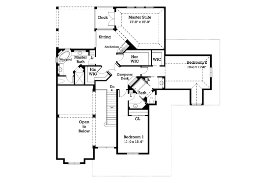 Floor Plan - Upper Floor for Victorian House Plan #930-201 - 3 bed, 2.5 bath