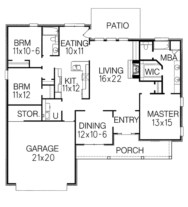 Home Plan - Country Floor Plan - Main Floor Plan #15-340