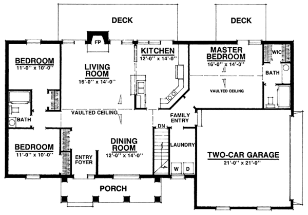 House Design - Classical Floor Plan - Main Floor Plan #1016-11