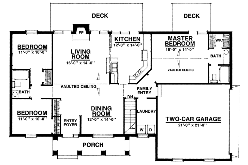 Dream House Plan - Floor Plan - Main Floor for Classical House Plan #1016-11 - 3 bed, 2 bath