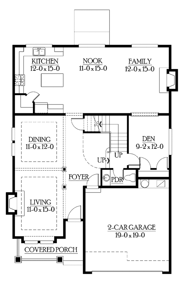 Home Plan - Craftsman Floor Plan - Main Floor Plan #132-326