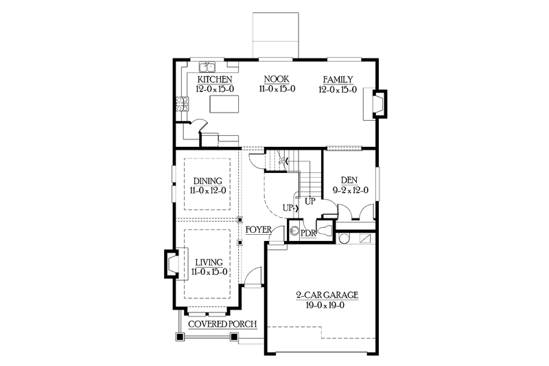 Home Plan - Floor Plan - Main Floor for Craftsman House Plan #132-326 - 4 bed, 2.5 bath