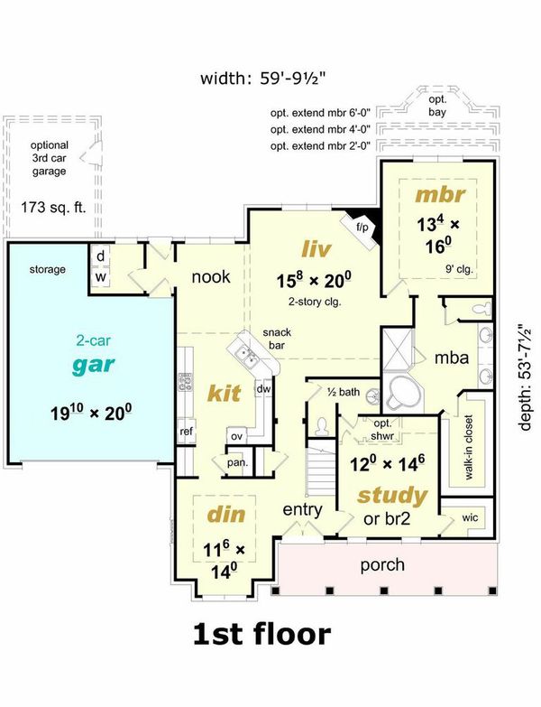 Floor Plan - Main Floor Plan #329-345