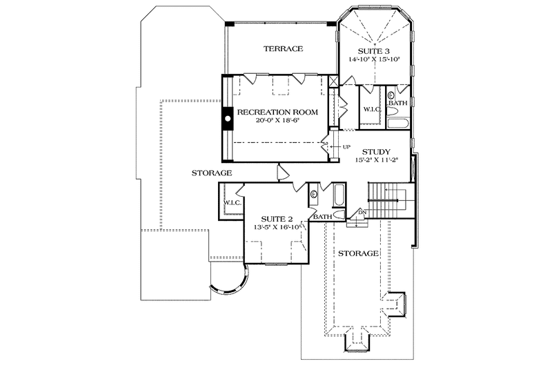 Home Plan - Floor Plan - Upper Floor for Country House Plan #453-453 - 3 bed, 3.5 bath