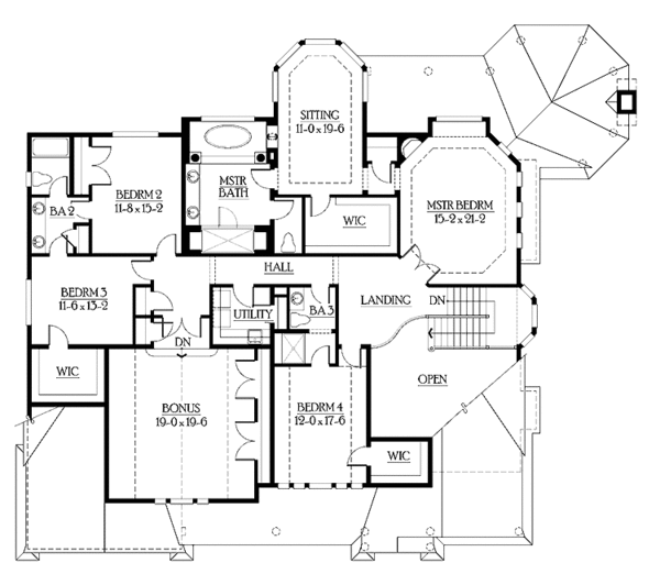 Dream House Plan - Craftsman Floor Plan - Upper Floor Plan #132-503