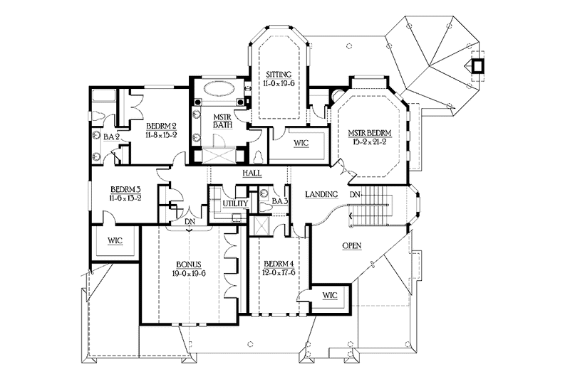 Home Plan - Floor Plan - Upper Floor for Craftsman House Plan #132-503 - 6 bed, 5 bath