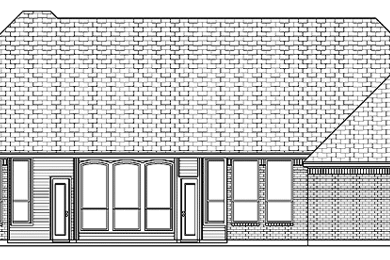 Home Plan - Exterior - Rear Elevation for European House Plan #84-776 - 4 bed, 3 bath