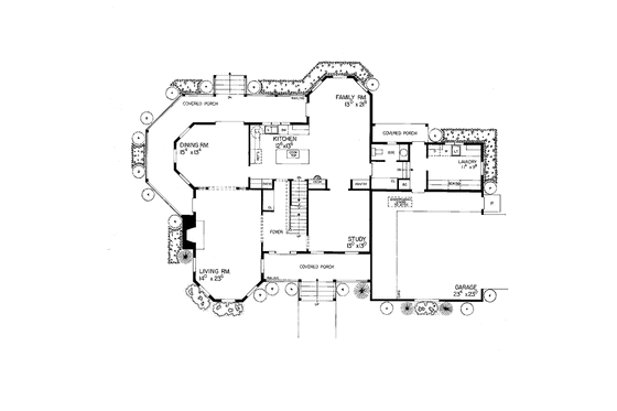 Floor Plan - Main Floor for Victorian House Plan #72-802 - 4 bed, 3.5 bath