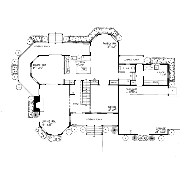 House Blueprint - Victorian Floor Plan - Main Floor Plan #72-802