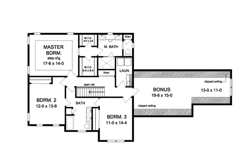 Architectural House Design - Floor Plan - Upper Floor for Traditional House Plan #1010-128 - 3 bed, 2.5 bath