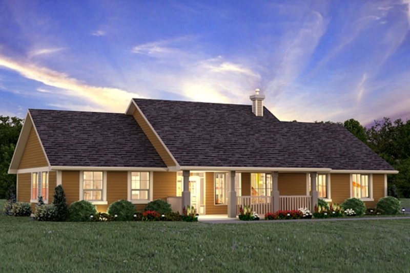 Dream House Plan - Ranch Exterior - Front Elevation Plan #18-9545