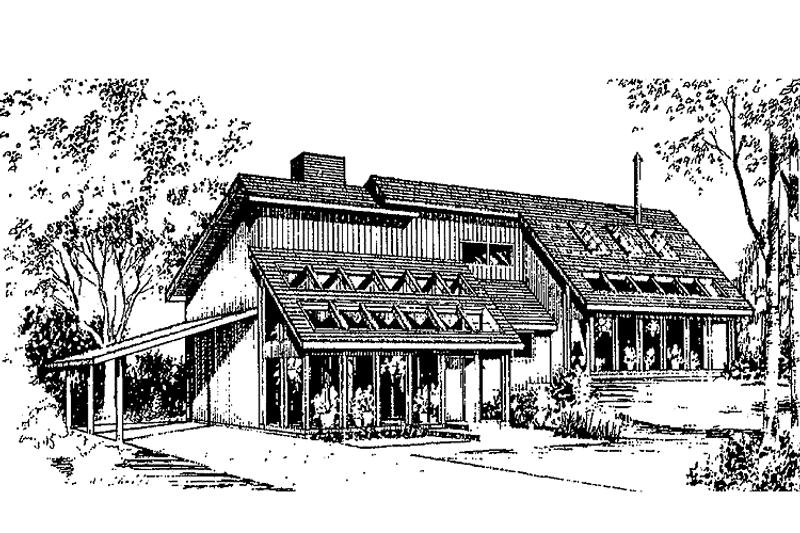 Dream House Plan - Exterior - Front Elevation 3 for Contemporary House Plan #60-779 - 2 bed, 2 bath