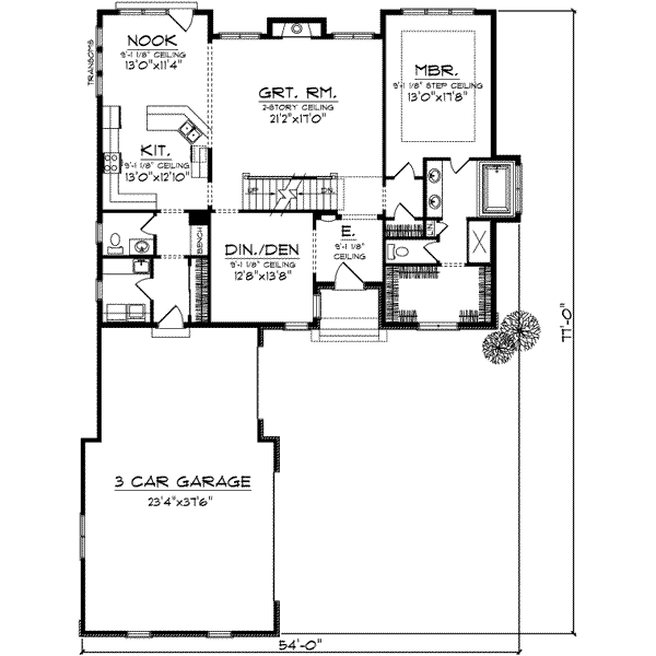 Architectural House Design - European Floor Plan - Main Floor Plan #70-712