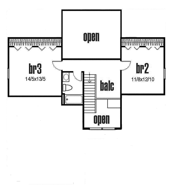 House Blueprint - Traditional Floor Plan - Upper Floor Plan #435-9