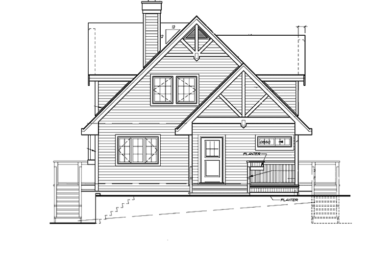 Home Plan - Exterior - Front Elevation 3 for Cabin House Plan #118-150 - 3 bed, 2 bath