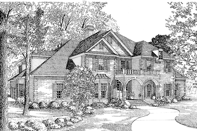 Home Plan - Exterior - Front Elevation 3 for Traditional House Plan #17-2629 - 5 bed, 4.5 bath