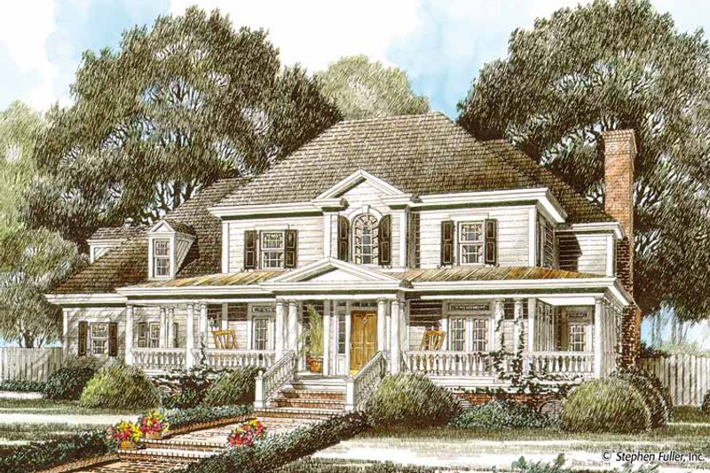 Home Plan - Exterior - Front Elevation 3 for Country House Plan #429-345 - 4 bed, 3.5 bath