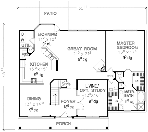 House Design - Country Floor Plan - Main Floor Plan #472-318