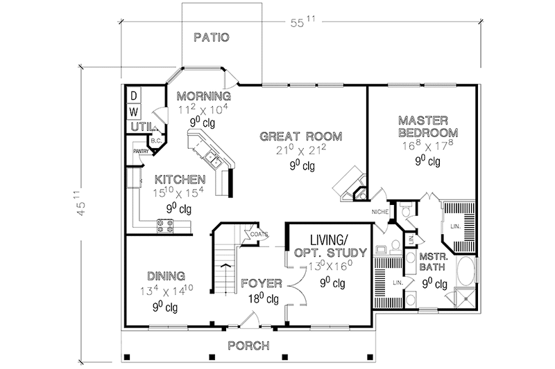 Home Plan - Floor Plan - Main Floor for Country House Plan #472-318 - 4 bed, 3.5 bath