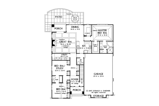 Floor Plan - Main Floor for European House Plan #929-830 - 3 bed, 2.5 bath
