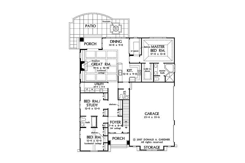 House Design - Floor Plan - Main Floor for European House Plan #929-830 - 3 bed, 2.5 bath