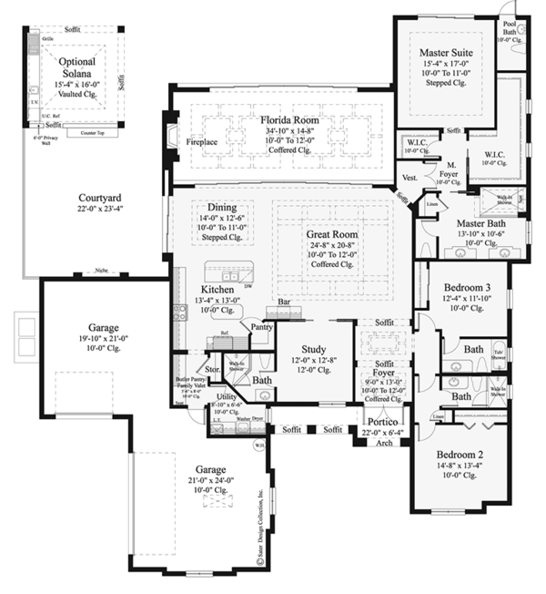 Architectural House Design - Mediterranean Floor Plan - Main Floor Plan #930-457