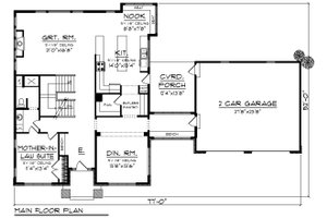 Floor Plan - Main Floor for Modern House Plan #70-1431 - 4 bed, 3 bath