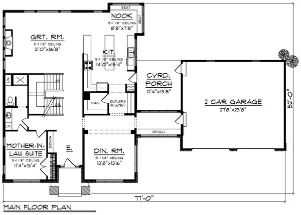 Architectural House Design - Modern Floor Plan - Main Floor Plan #70-1431
