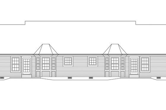 Exterior - Rear Elevation for Colonial House Plan #57-636 - 4 bed, 4 bath