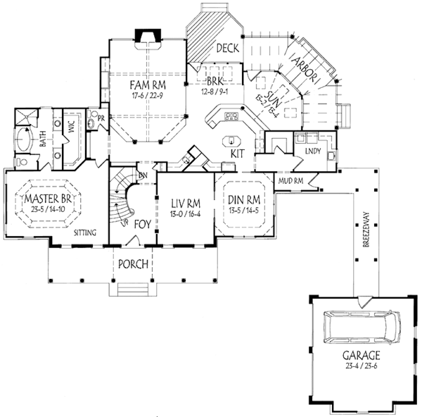 Home Plan - Colonial Floor Plan - Main Floor Plan #71-147