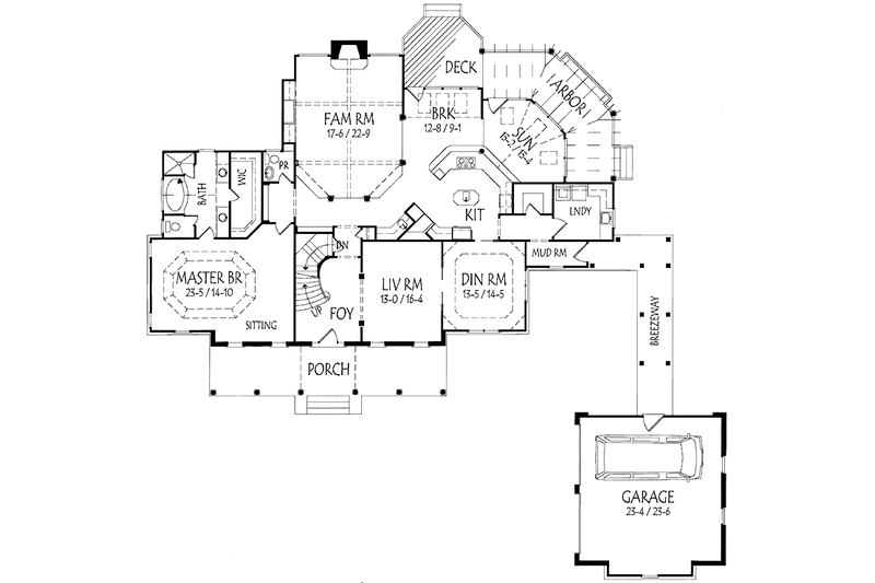 House Plan Design - Floor Plan - Main Floor for Colonial House Plan #71-147 - 3 bed, 3.5 bath