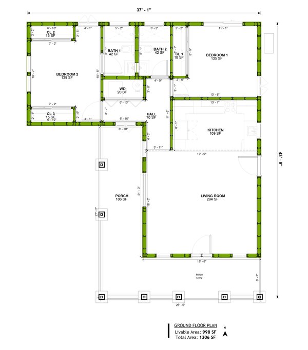 House Plan Design - Craftsman Floor Plan - Main Floor Plan #1106-54